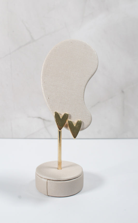 Pendientes de corazón dorado